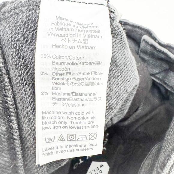 Madewell 10" High-Rise Skinny Denim Jeans Vintage Charcoal Wash Size 31 - Picture 7 of 9